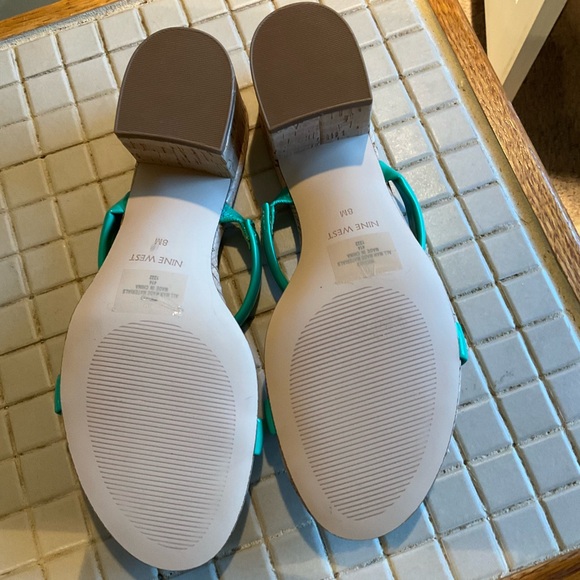 Teal Cork Sandals - Picture 2 of 3